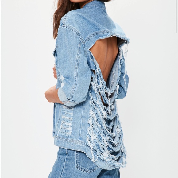 shredded denim jacket